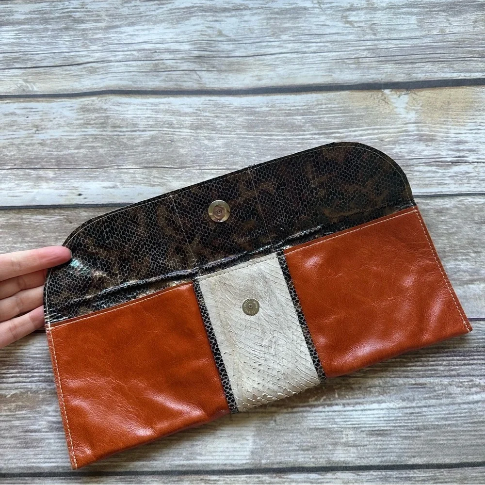 Maya Moon Leather Clutch Bag